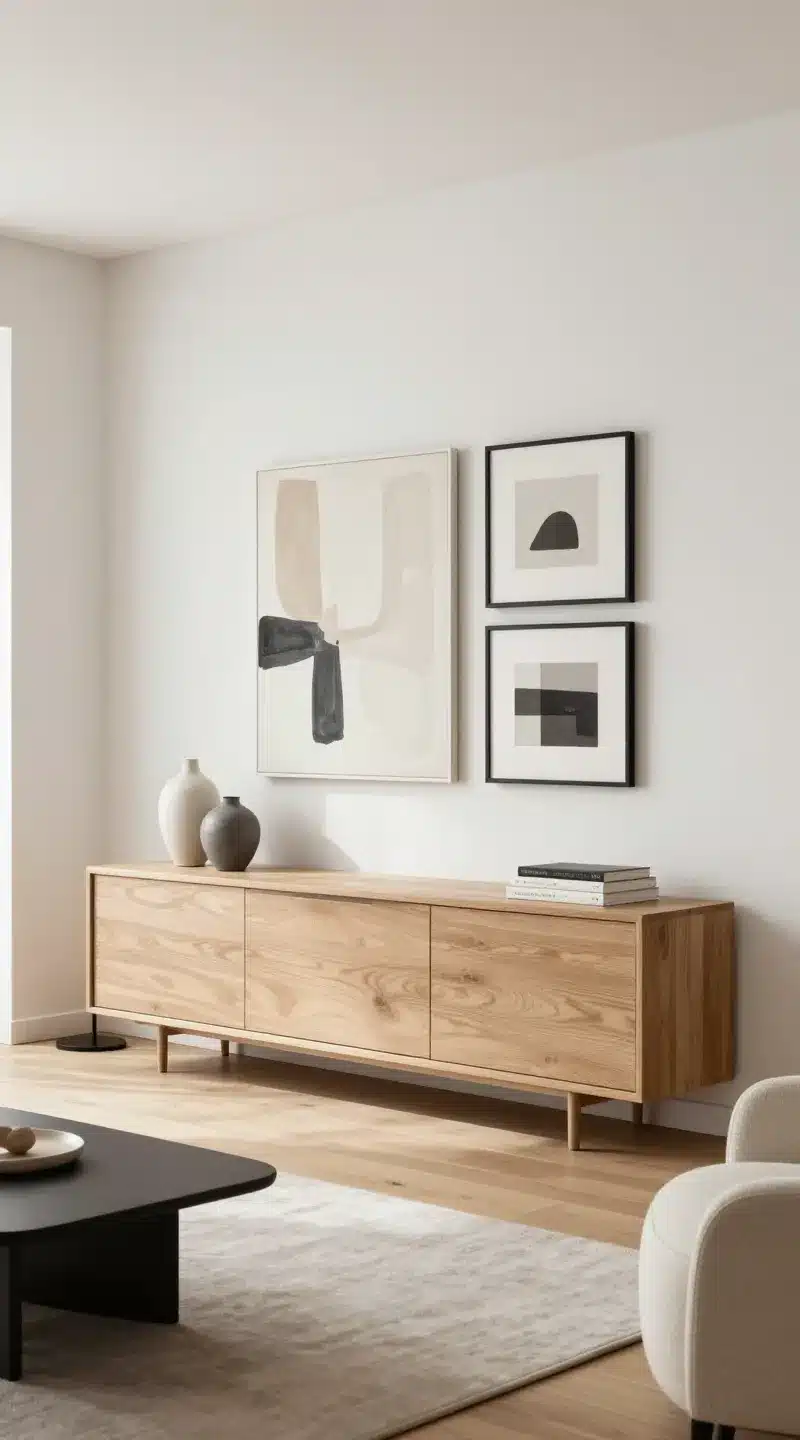 Floating Cabinets + Art Combo