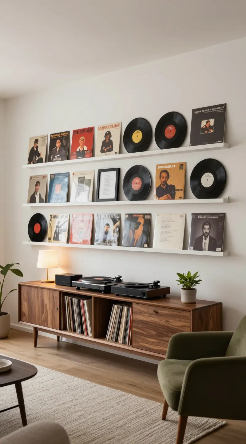 Curated Vinyl and Music Display