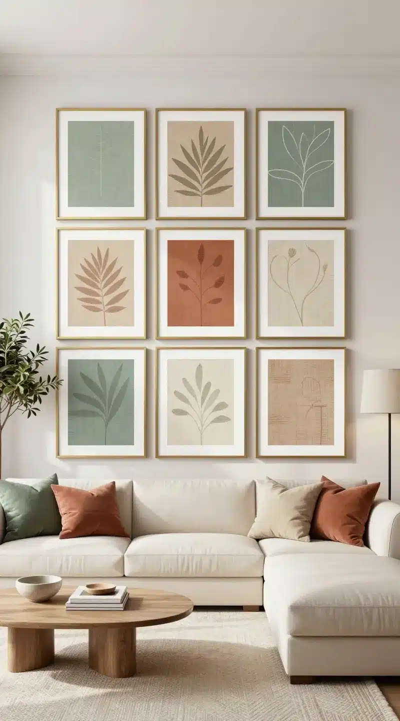 Symmetrical Framed Fabric or Wallpaper Panels