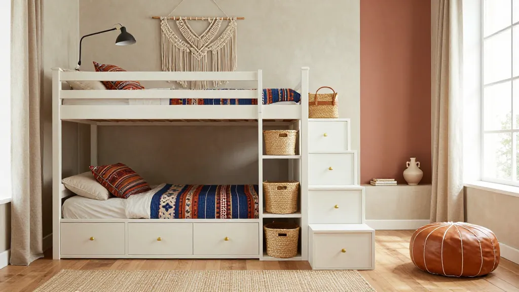 Boho Bunk-Meets-Bed Platform With Steps