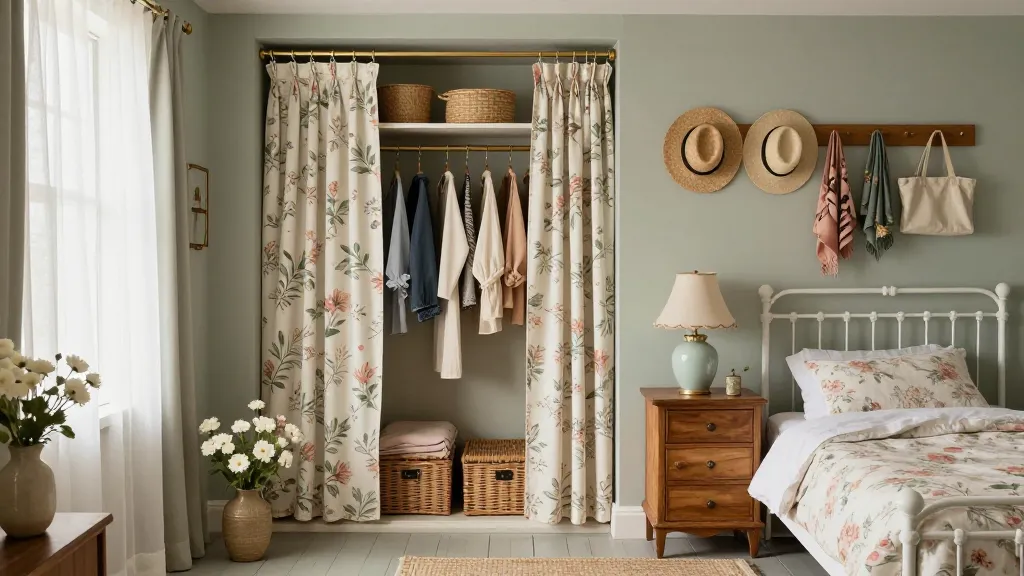 Cottagecore Alcove With Curtain Closets