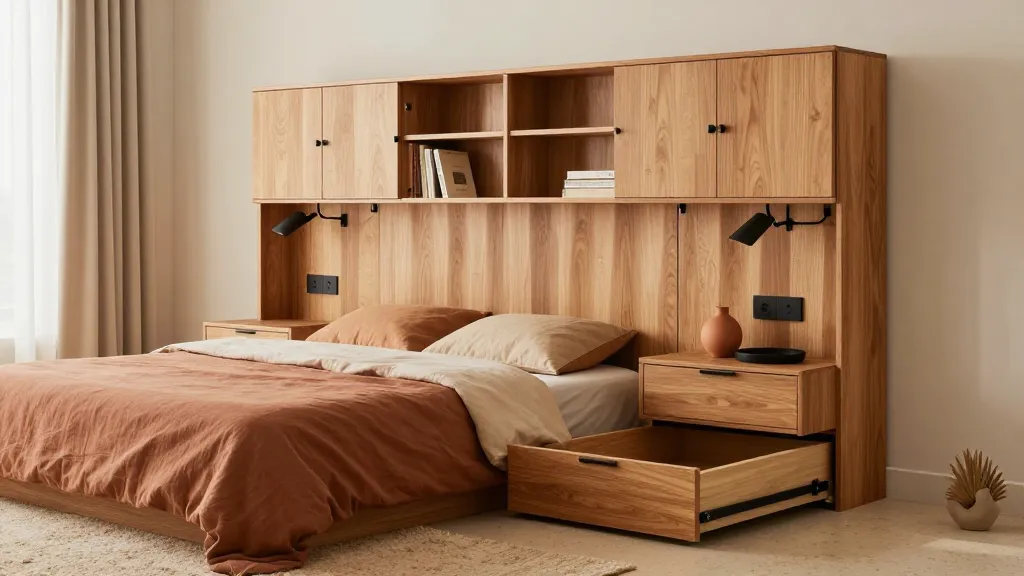 Desert Minimal With Wall-To-Wall Headboard Storage