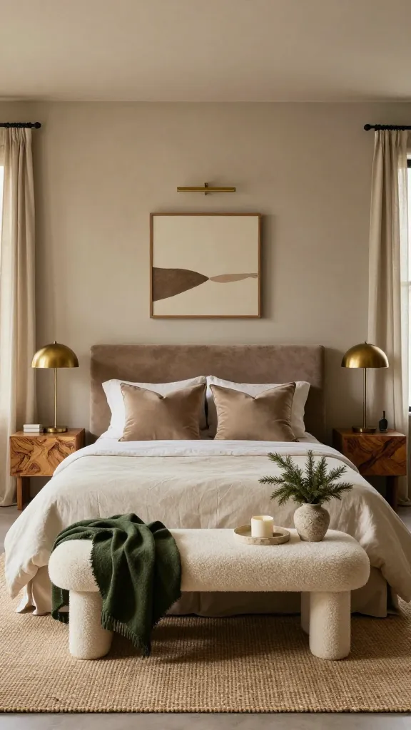Earthy Luxe With Velvet and Brass (But Make It Quiet)